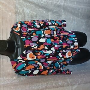 Colorful Bubbles 100% cotton cardigan size PM NWT, black, orange, blue, cream